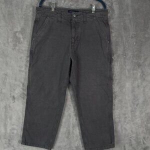 Aeropostale Baggy Carpenter Pants Mens Medium Grey Utility Grunge Skater Gray 34